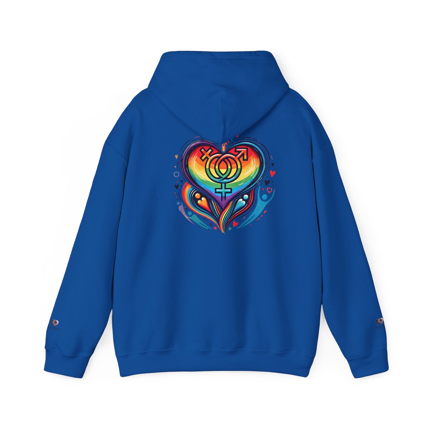 Pride Heart Hoodie, Rainbow Sweatshirt, LGBTQ+ Apparel, Unisex Pullover, Gift for Pride Month