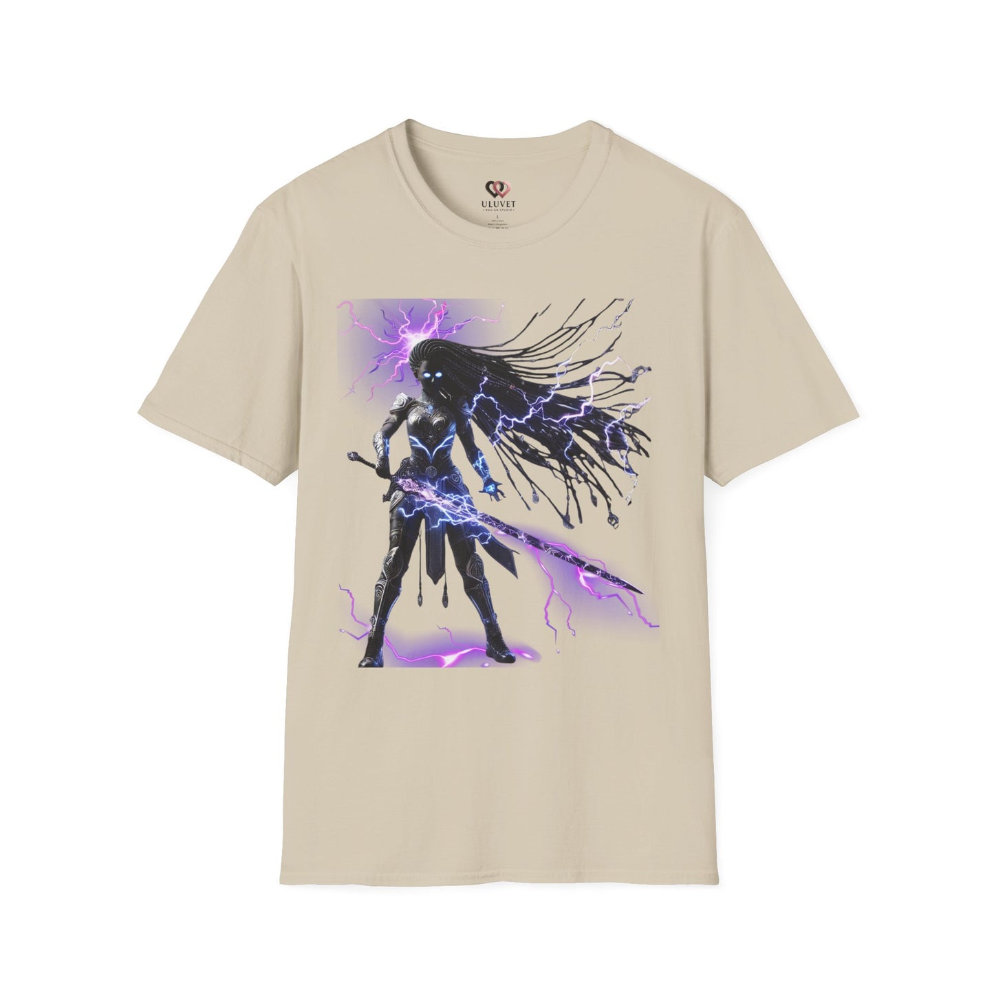 Electrifying Warrior T-Shirt - Unisex Softstyle Tee, Anime Apparel, Boutiques, Gifts for Gamers, Birthday Present, Casual Wear