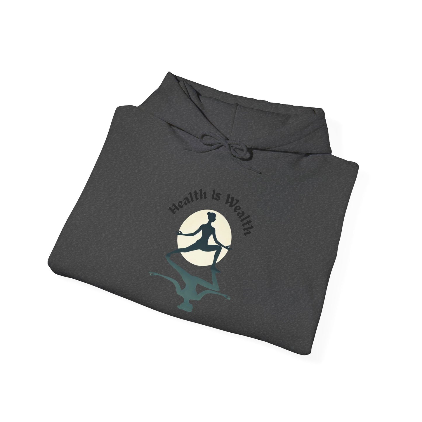 Health is Wealth Unisex Hooded Sweatshirt | Motivational Sweatshirt for Fitness Lovers, Inspirational Hoodie, Cozy Gift, Wellness Apparel