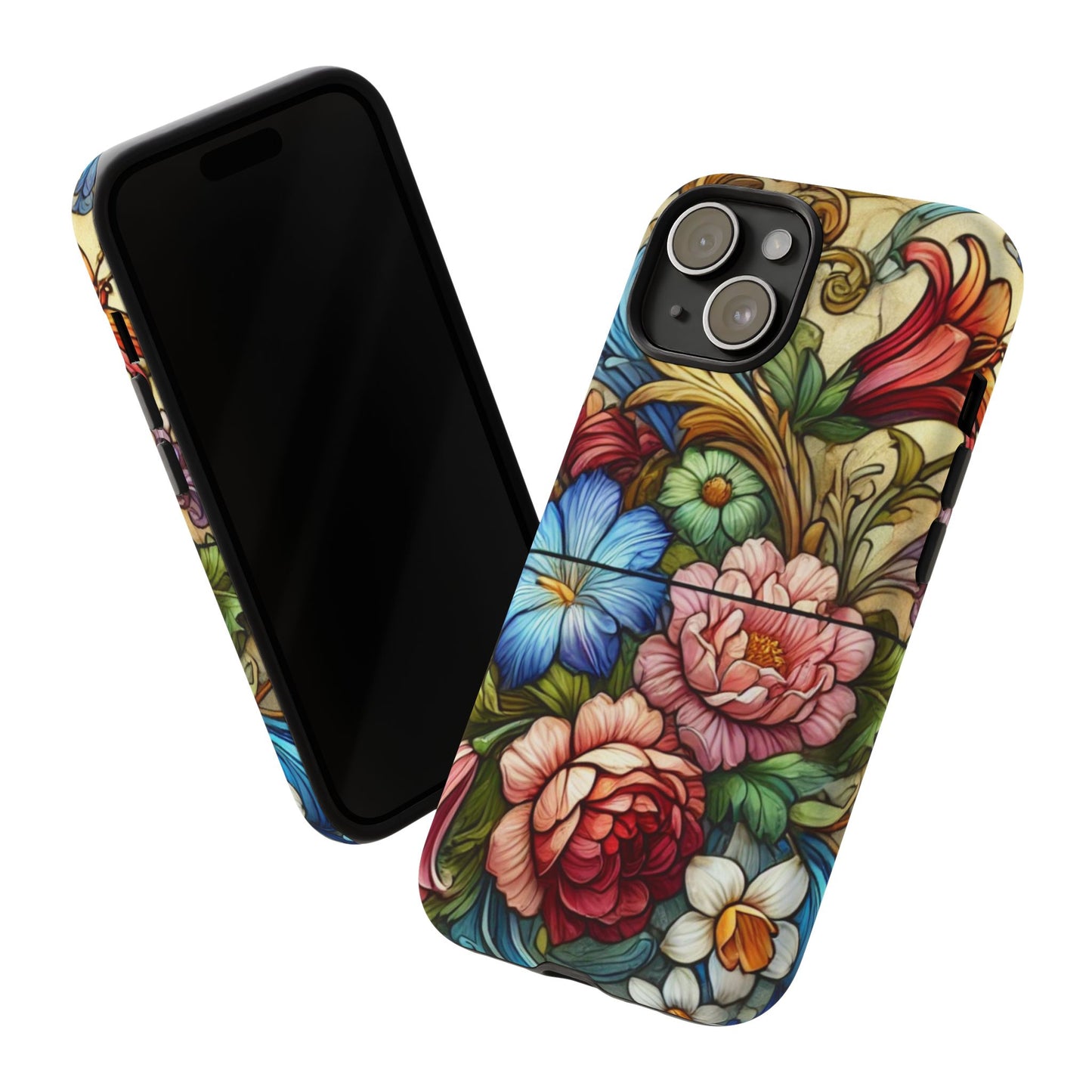 Floral Phone Case, Tough Cases with Colorful Floral Design, Gift for Her, Elegant Phone Cover, Spring Vibes, Unique Design