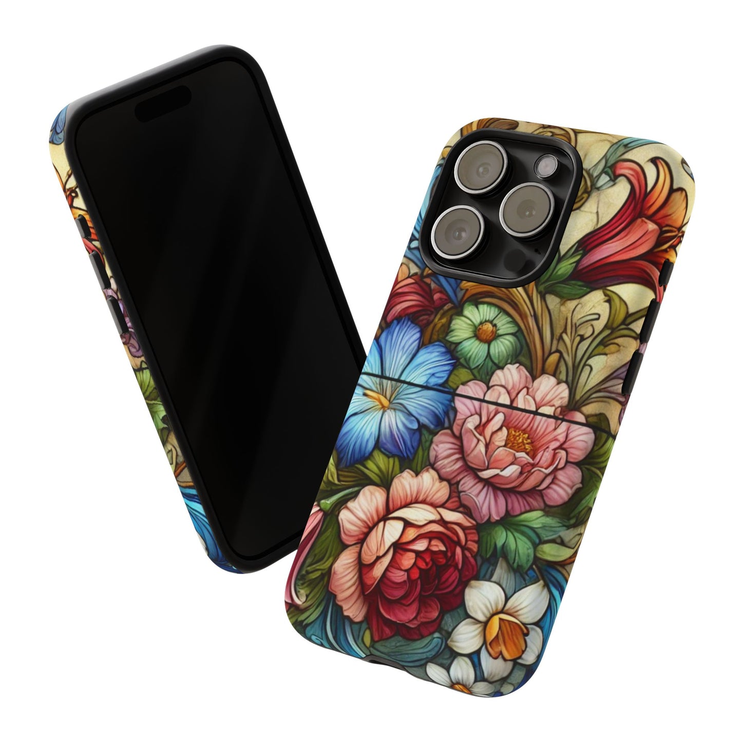 Floral Phone Case, Tough Cases with Colorful Floral Design, Gift for Her, Elegant Phone Cover, Spring Vibes, Unique Design