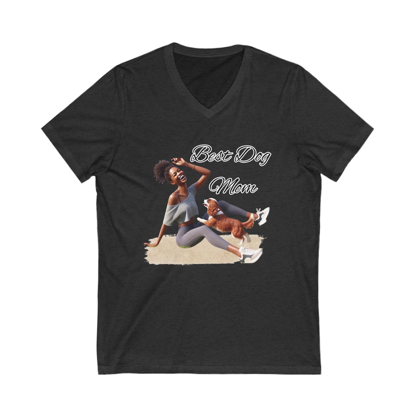 Best Dog Mom V-Neck Tee, Funny Dog Lover Shirt, Pet Mom Gift, Animal Lover Apparel, Casual Wear for Dog Owners