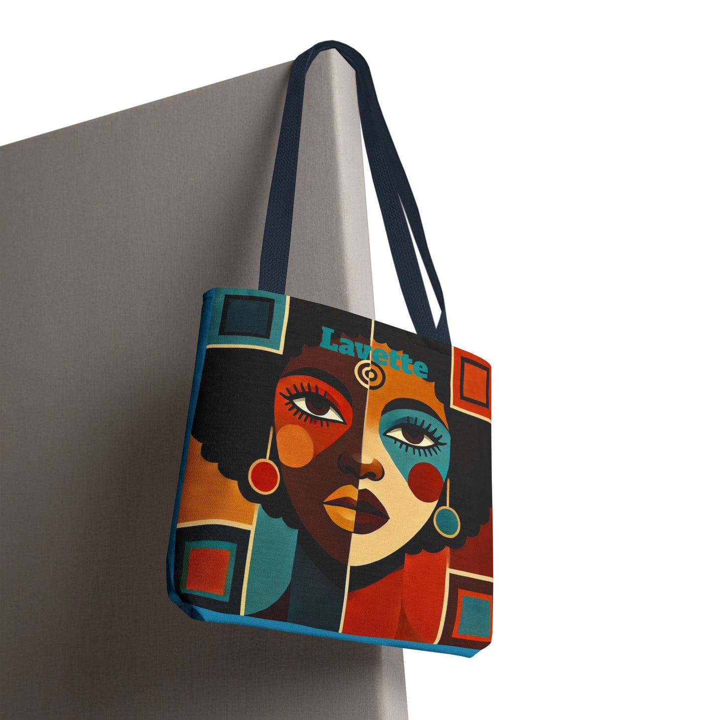 Afro Pop Face Tote Bag | Colorful Retro Portrait AOP
