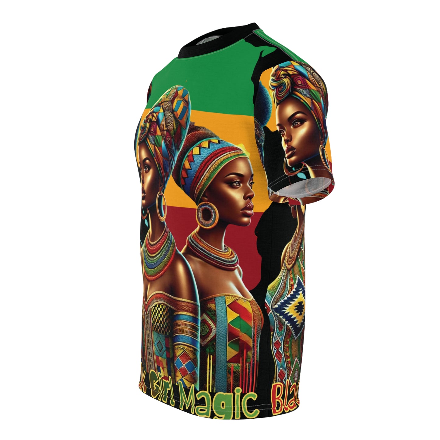 Black Girl Magic African Pattern Tee — Vibrant Afrocentric All-Over Print