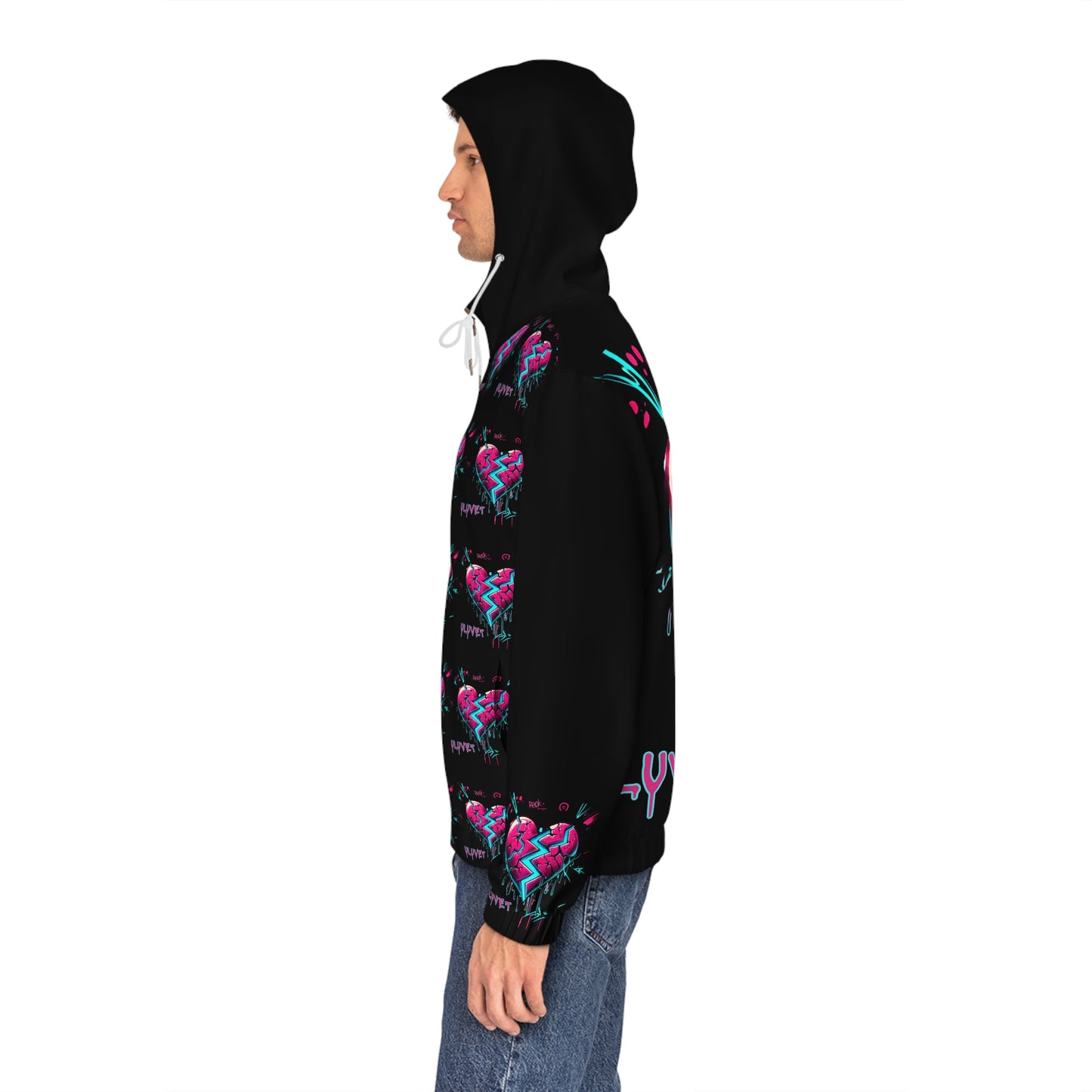 Artistic Heart Print Hoodie for Creative Souls, Streetwear, Casual Wear, Gift for Art Lovers, Unique Fashion