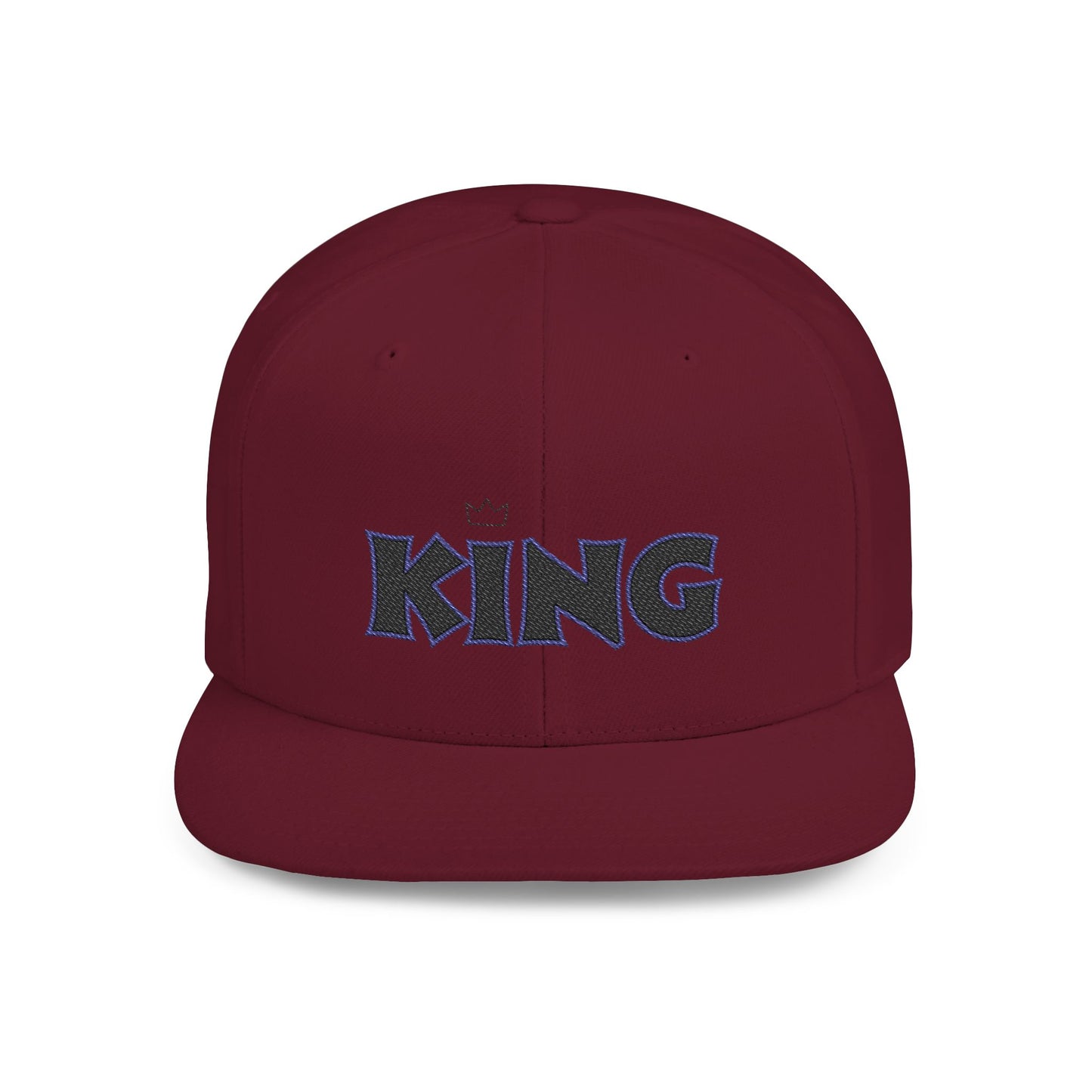 King Flat Bill Snapback Hat, Trendy Cap for Men, Streetwear Fashion, Gift for Him, Birthday or Father's Day Present
