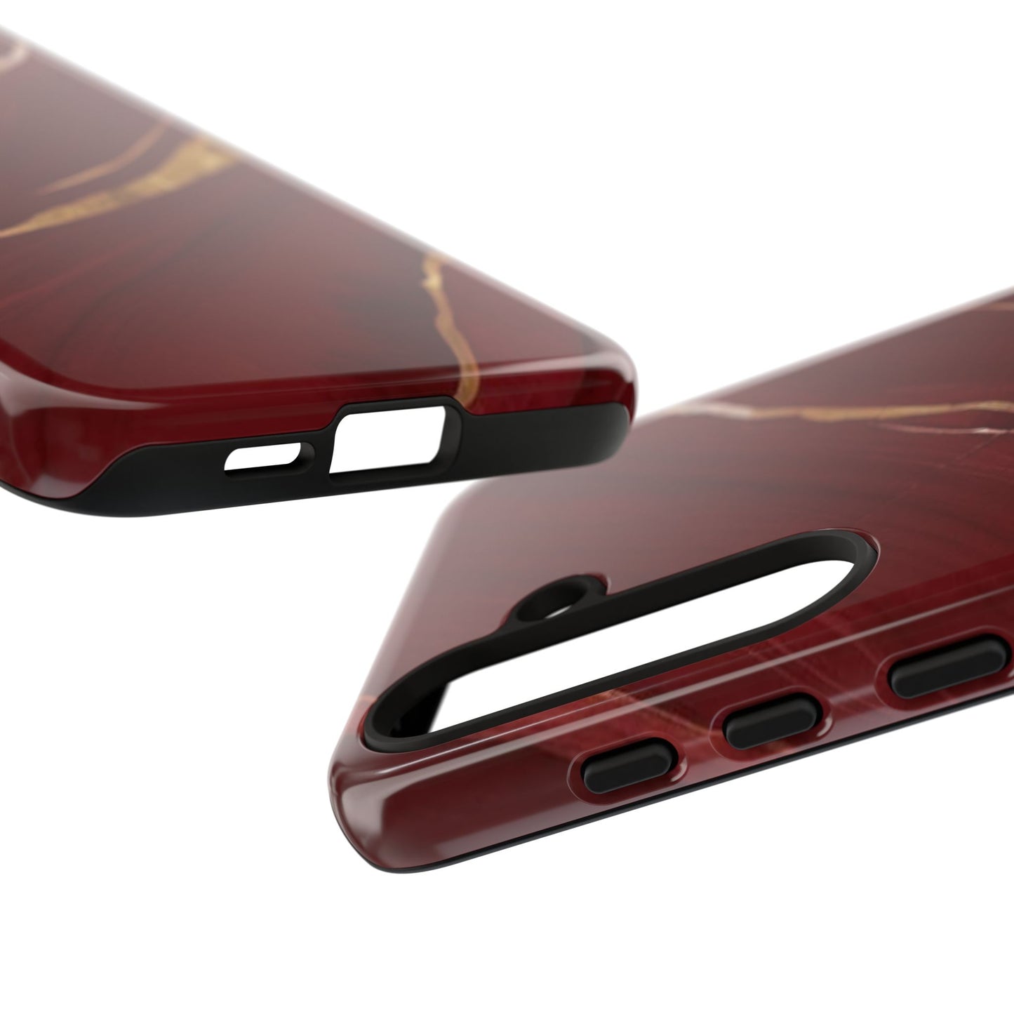 Elegant Red Marble Phone Case - Tough Cases, Stylish Phone Cover, Gift for Her, Luxe Cellphone Protection, Modern Accessories