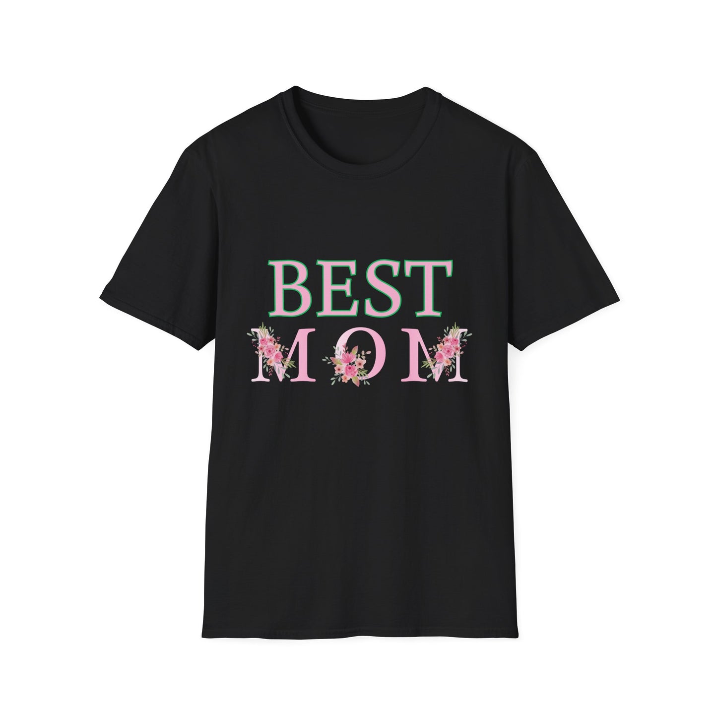 Best Mom Unisex Softstyle T-Shirt | Perfect Gift for Mother's Day, Birthday, Casual Wear, Floral Design, Family Gatherings