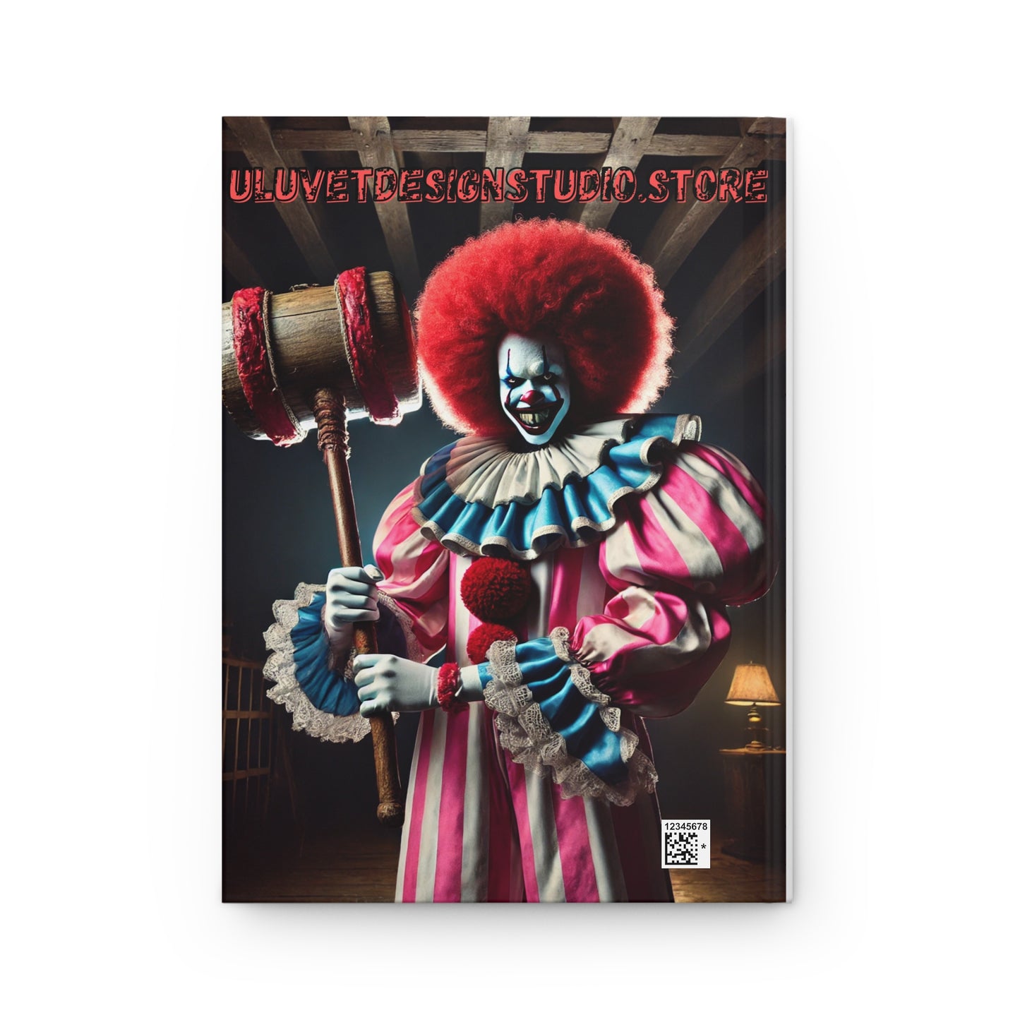 Creepy Clown Hardcover Journal | Horror Notebook, Gift for Halloween, Unique Journal, Ghastly Clown Diary, Spooky Writing Book