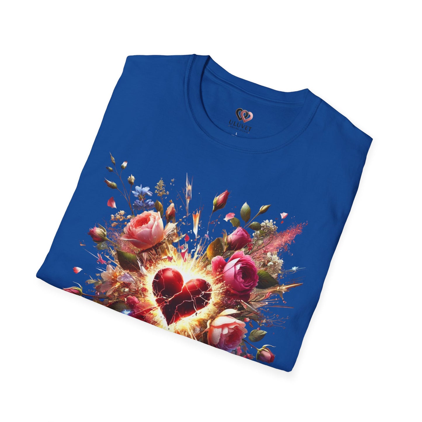 Romantic Floral Heart T-Shirt | Gift for Her | Valentine's Day, Anniversary, Casual Wear, Softstyle Tee, Perfect for Love