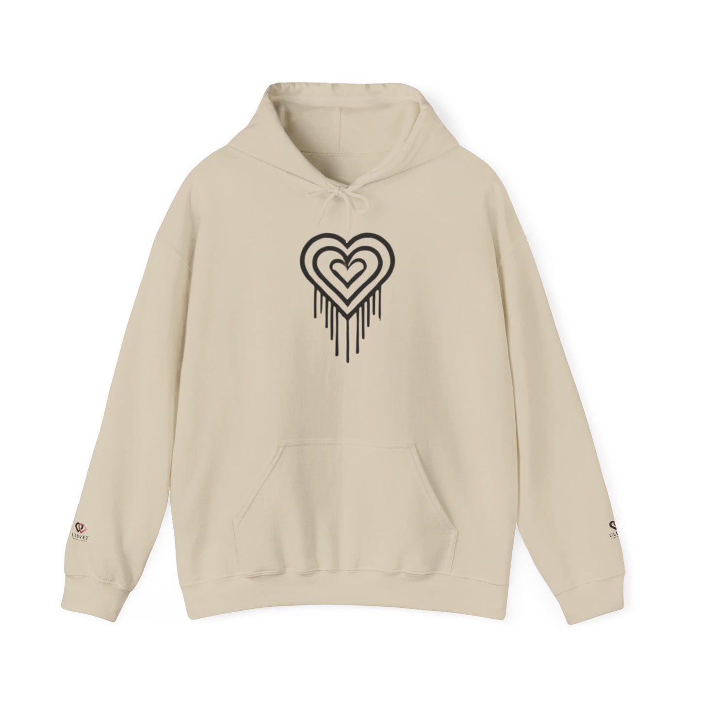 Heart Drip Unisex Hoodie, Cozy Sweatshirt, Trendy Gift for Her, Valentine's Day Apparel, Casual Style Hoodie
