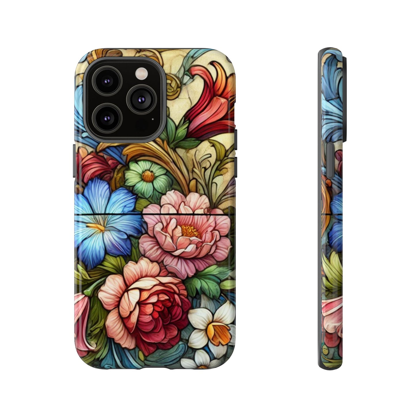 Floral Phone Case, Tough Cases with Colorful Floral Design, Gift for Her, Elegant Phone Cover, Spring Vibes, Unique Design