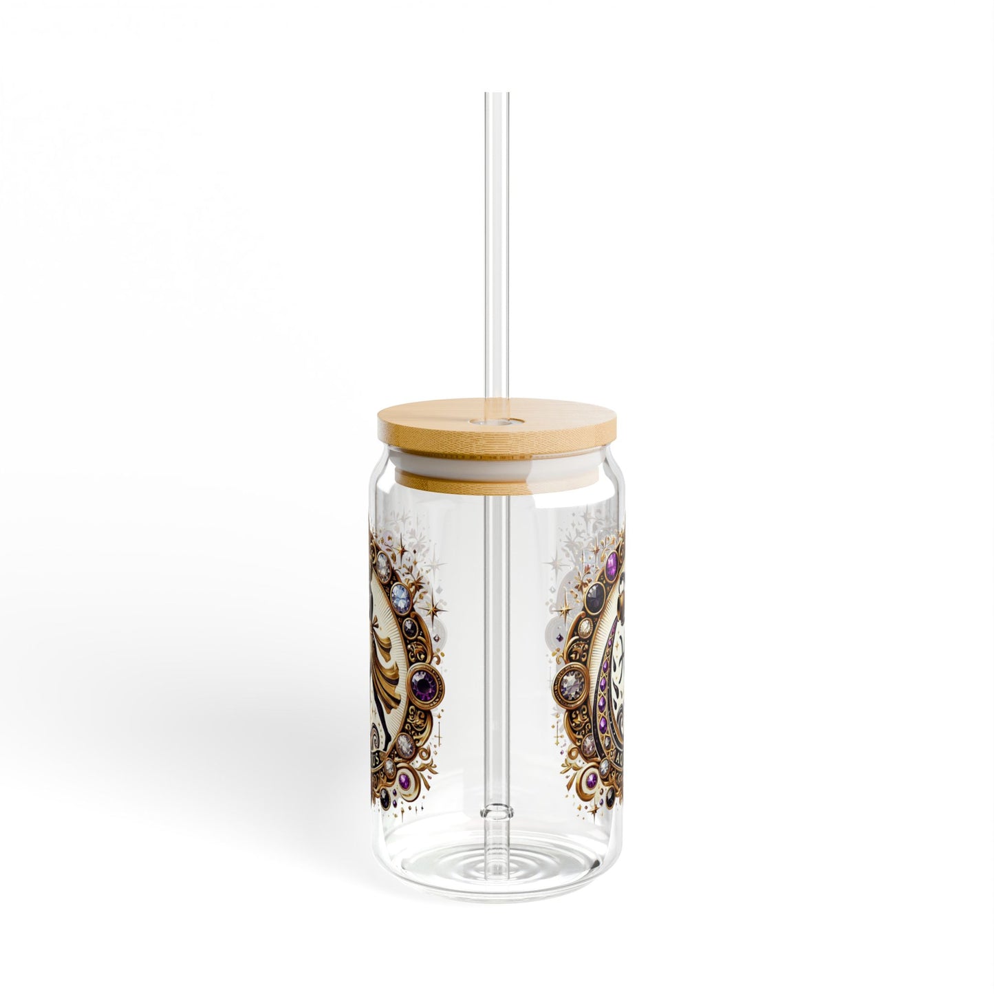 Astrological Sipper Glass, Zodiac Drinkware, Unique Gifts for Astrology Lovers, Boho Home Decor, Perfect for Birthday Celebrations