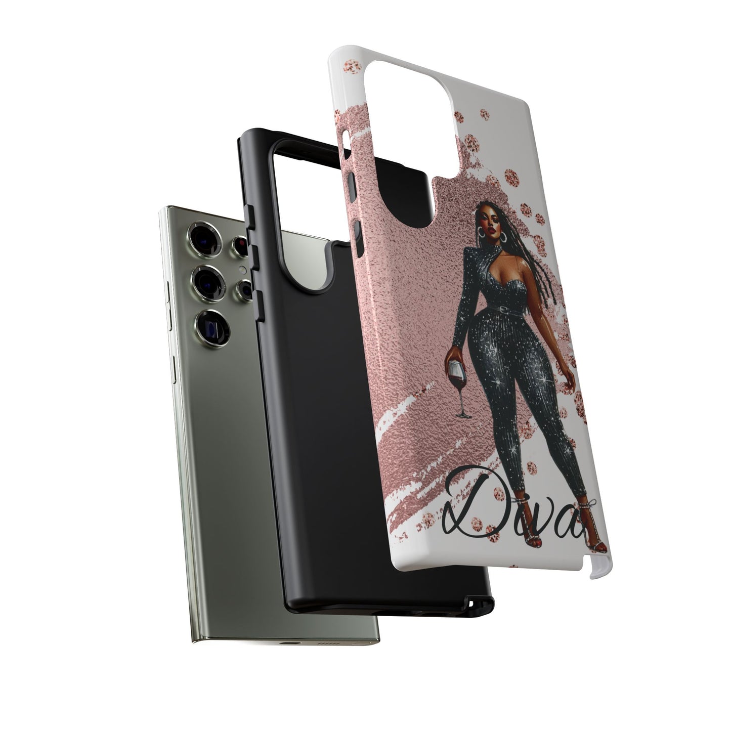 Glamorous Diva Cell Phone Case, Stylish Female Beauty Cover, Tough Cases for Women, Fabulous Girl Boss Accessories, Fashionable Lady Phone