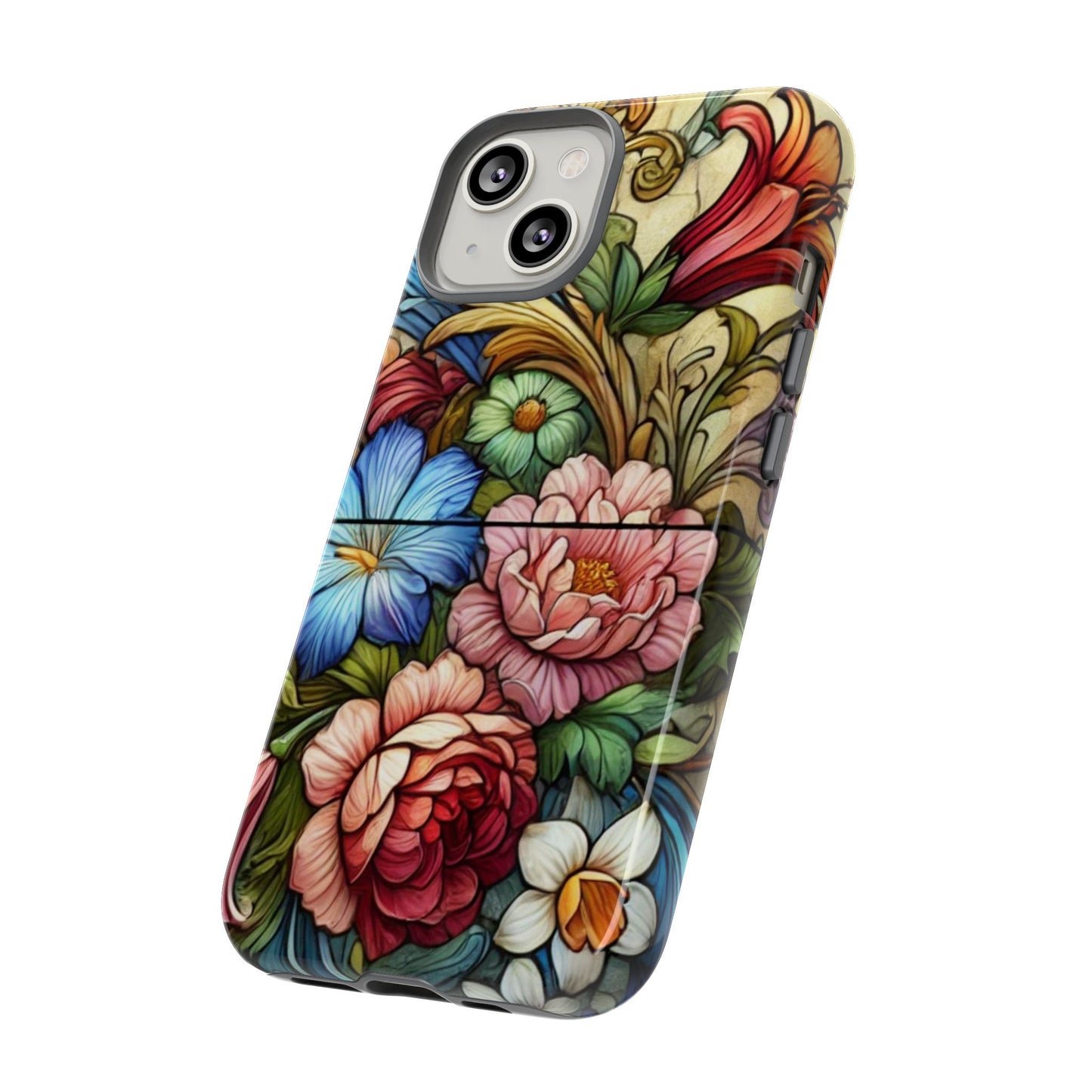 Floral Phone Case, Tough Cases with Colorful Floral Design, Gift for Her, Elegant Phone Cover, Spring Vibes, Unique Design