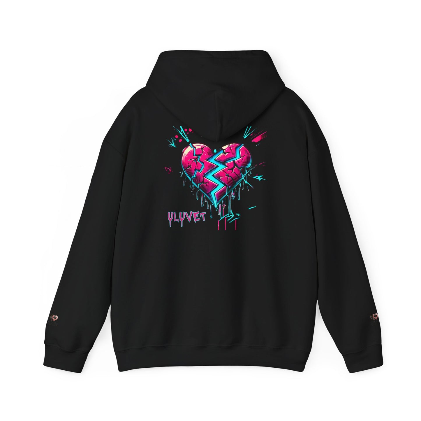 Heartbreak Graffiti Hooded Sweatshirt, Unisex Hoodie, Streetwear Fashion, Gift for Him, Her, Valentine's Day, Trendy Casual Wear