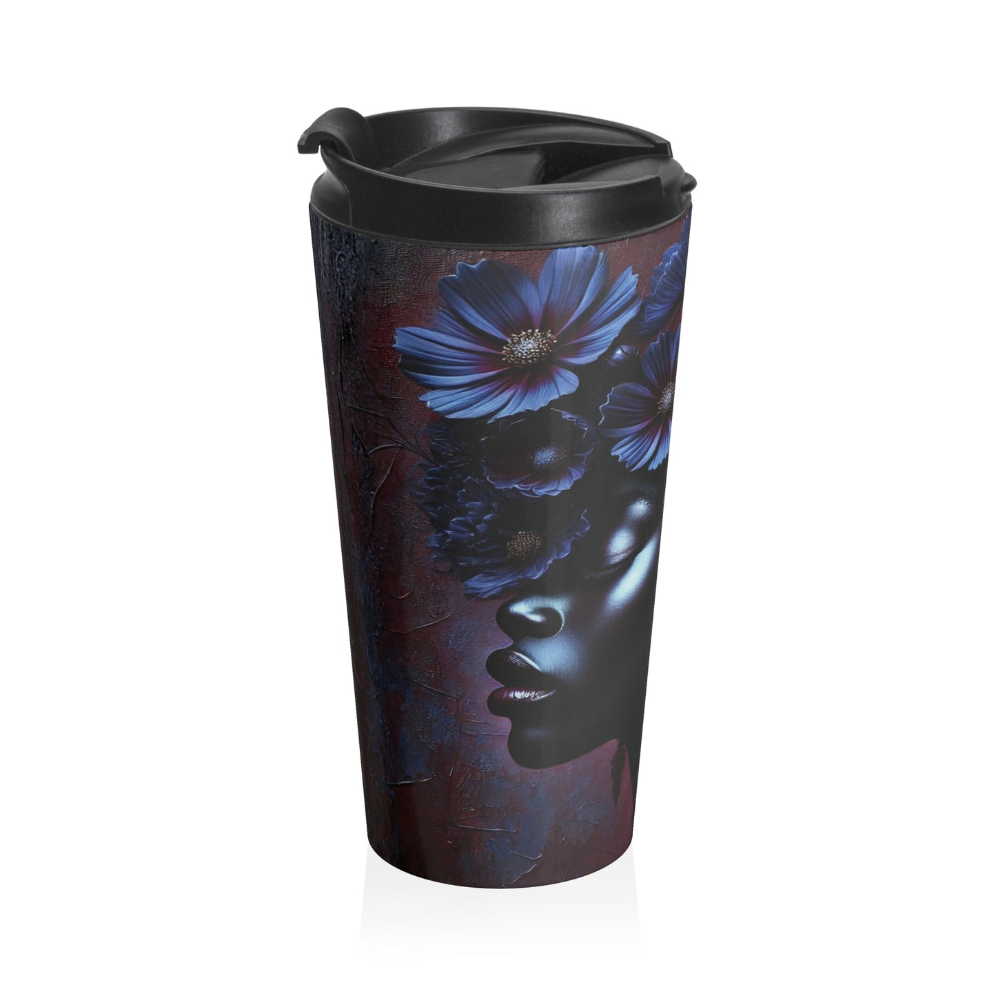 Travel Queen on the Go stainless steel travel mug | dark floral design
