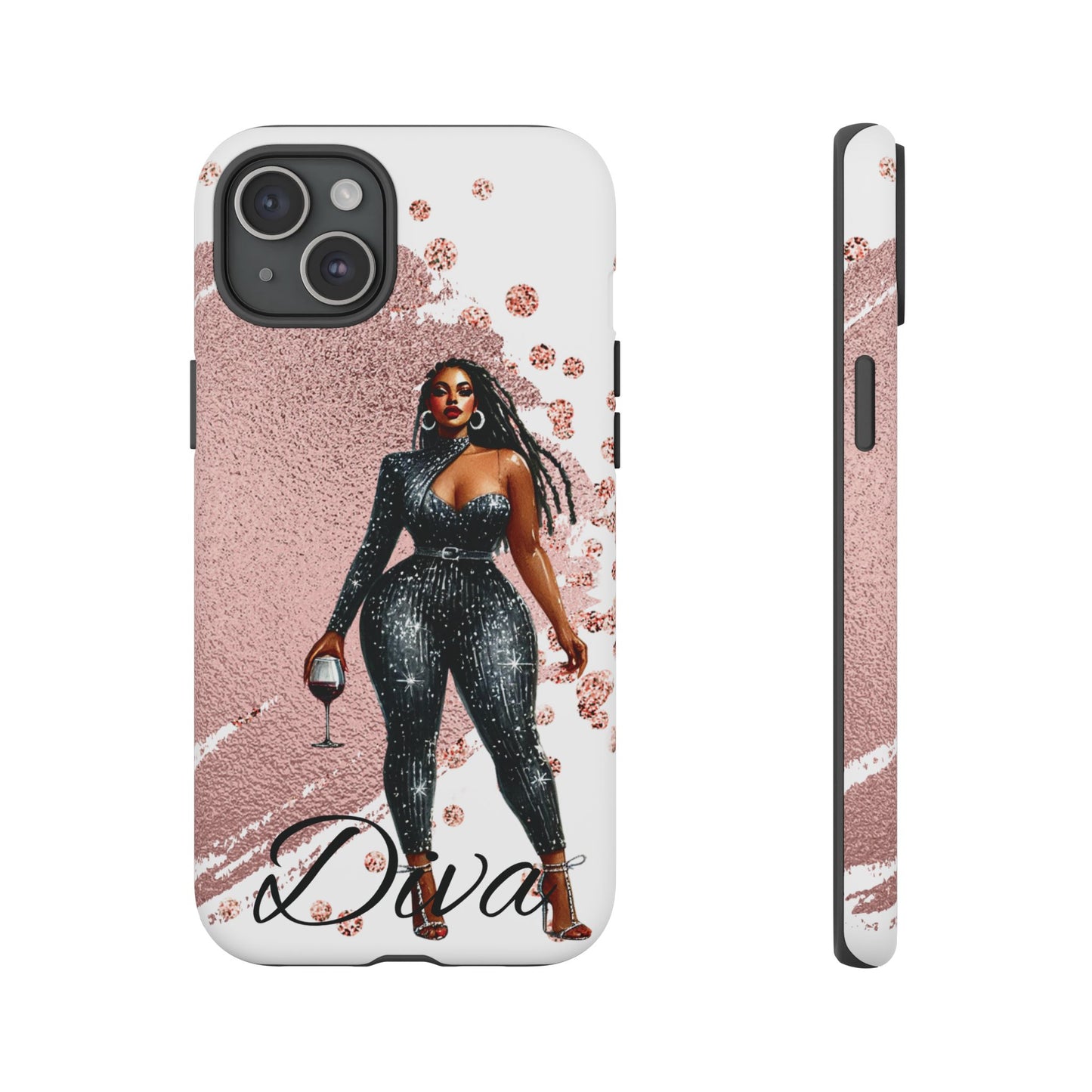Glamorous Diva Cell Phone Case, Stylish Female Beauty Cover, Tough Cases for Women, Fabulous Girl Boss Accessories, Fashionable Lady Phone