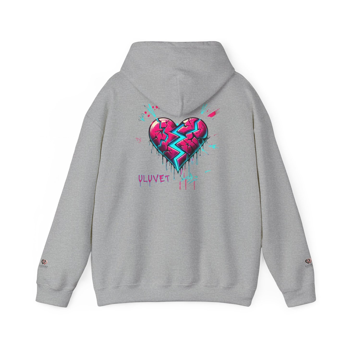Heartbreak Graffiti Hooded Sweatshirt, Unisex Hoodie, Streetwear Fashion, Gift for Him, Her, Valentine's Day, Trendy Casual Wear