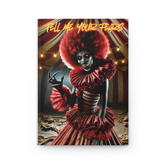 Creepy Clown Hardcover Journal | Horror Notebook, Gift for Halloween, Unique Journal, Ghastly Clown Diary, Spooky Writing Book