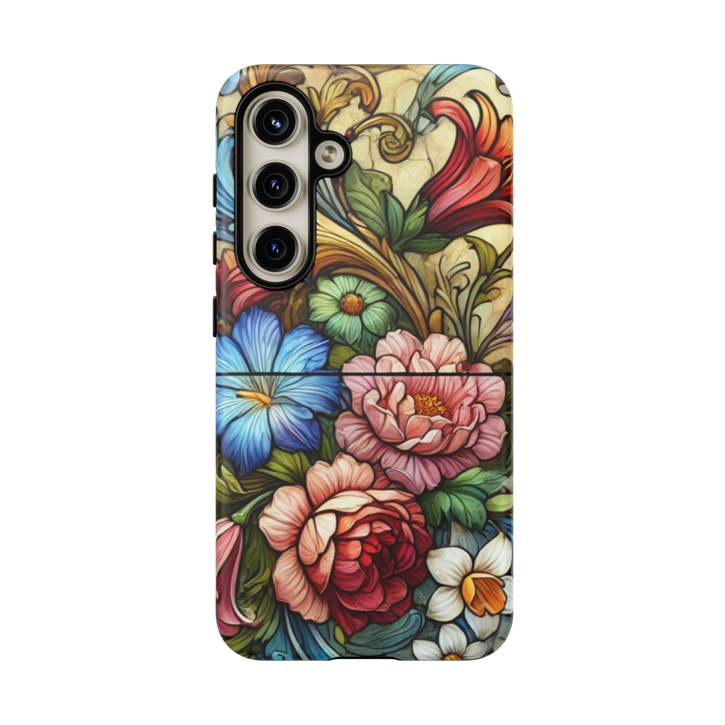 Floral Phone Case, Tough Cases with Colorful Floral Design, Gift for Her, Elegant Phone Cover, Spring Vibes, Unique Design
