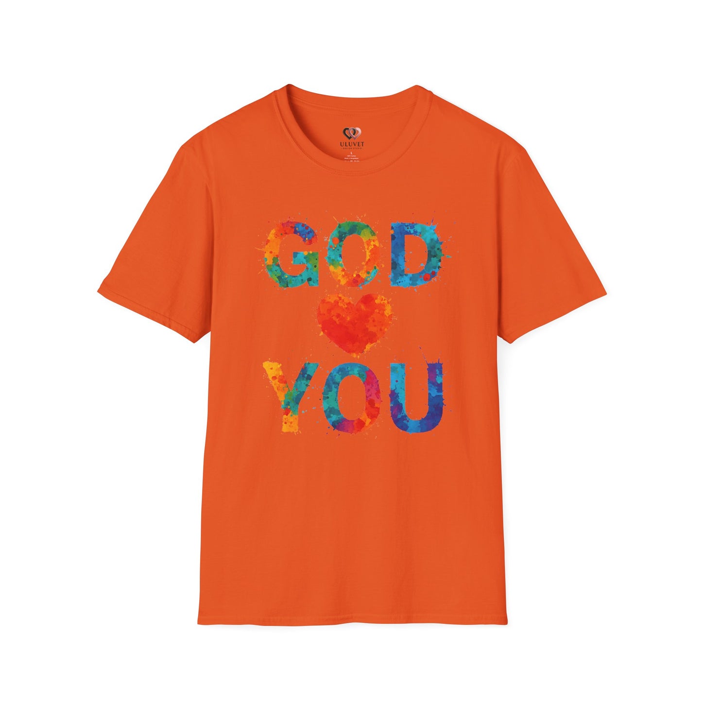 Colorful "God Loves You" Unisex T-Shirt, Inspirational Gift for Faith, Christian Apparel, Religious Tees, Everyday Wear, Uplifting Shirt