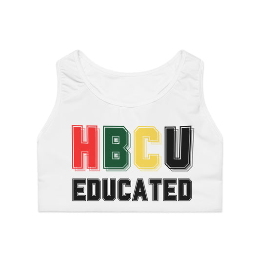 HBCU Educated Sports Bra | Empowering Workout Gear, Supportive Activewear, Fitness Gift for College Graduates, Perfect for Casual Wear, Gym