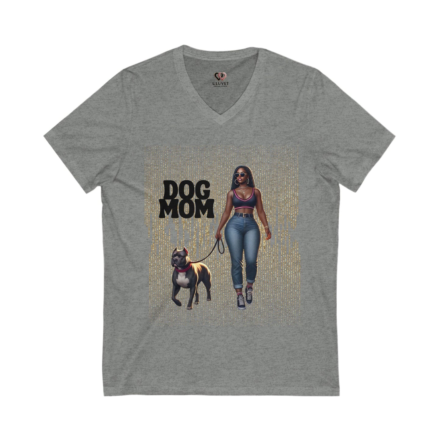 Dog Mom V-Neck Tee, Casual Dog Lover Shirt, Gift for Dog Owners, Pet Parenting Apparel, Funny Dog T-Shirt, Animal Lover Gift