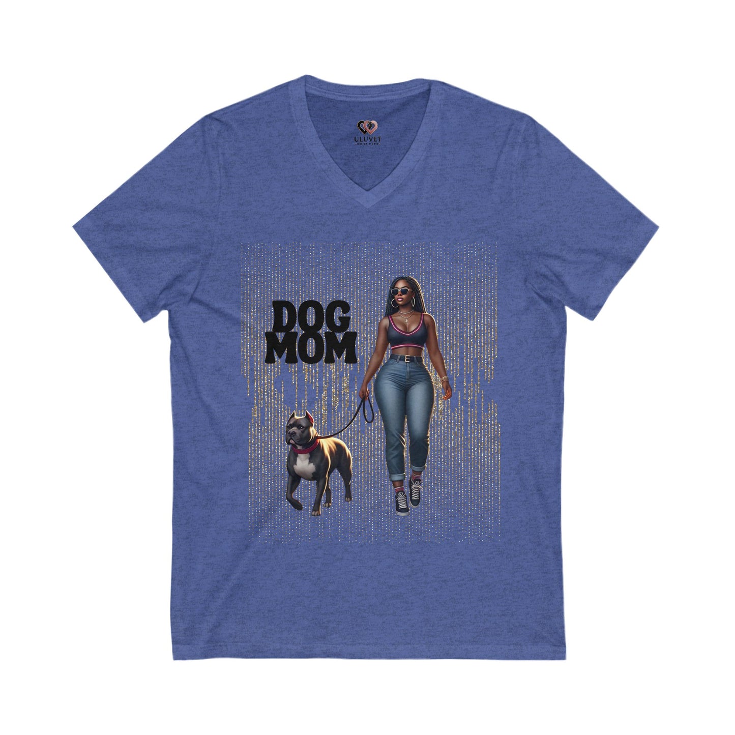Dog Mom V-Neck Tee, Casual Dog Lover Shirt, Gift for Dog Owners, Pet Parenting Apparel, Funny Dog T-Shirt, Animal Lover Gift
