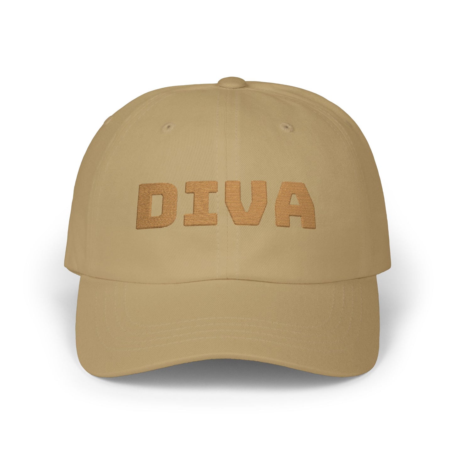 Diva Classic Dad Cap, Trendy White Hat, Casual Wear, Gift for Her, Stylish Sun Hat, Perfect for Summer Days
