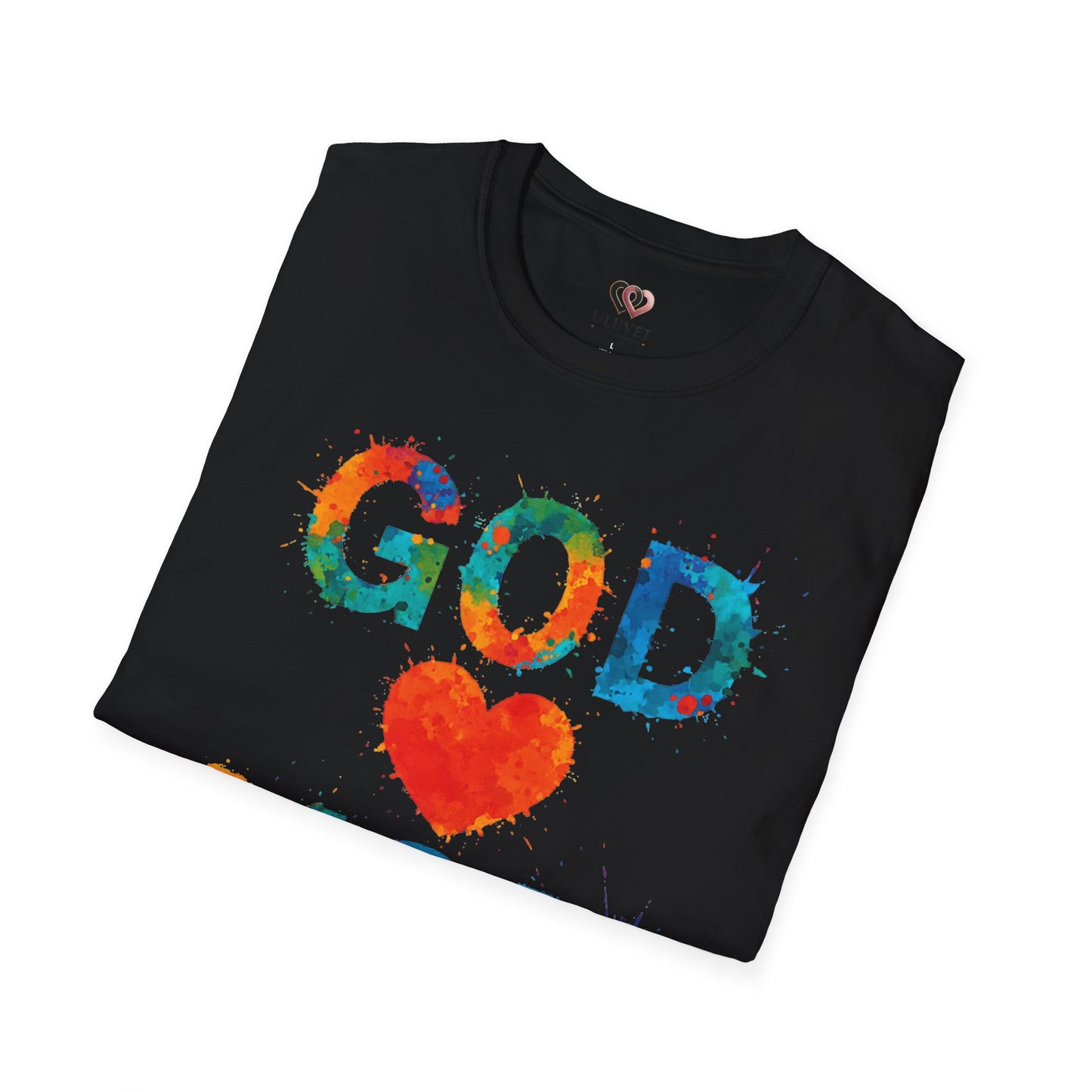 Colorful "God Loves You" Unisex T-Shirt, Inspirational Gift for Faith, Christian Apparel, Religious Tees, Everyday Wear, Uplifting Shirt
