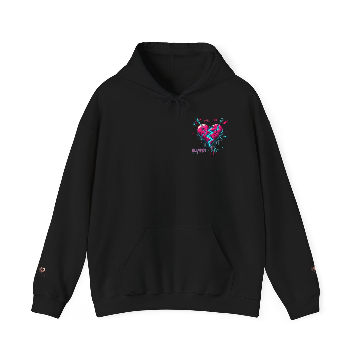 Heartbreak Graffiti Hooded Sweatshirt, Unisex Hoodie, Streetwear Fashion, Gift for Him, Her, Valentine's Day, Trendy Casual Wear
