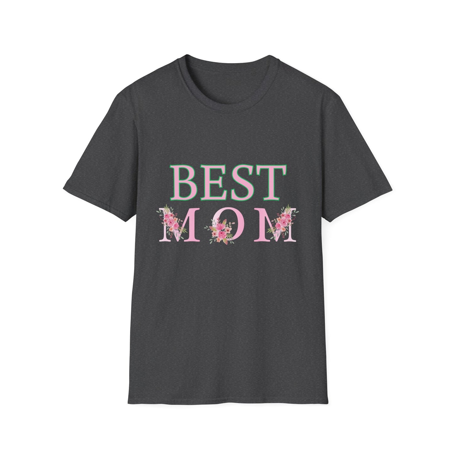 Best Mom Unisex Softstyle T-Shirt | Perfect Gift for Mother's Day, Birthday, Casual Wear, Floral Design, Family Gatherings