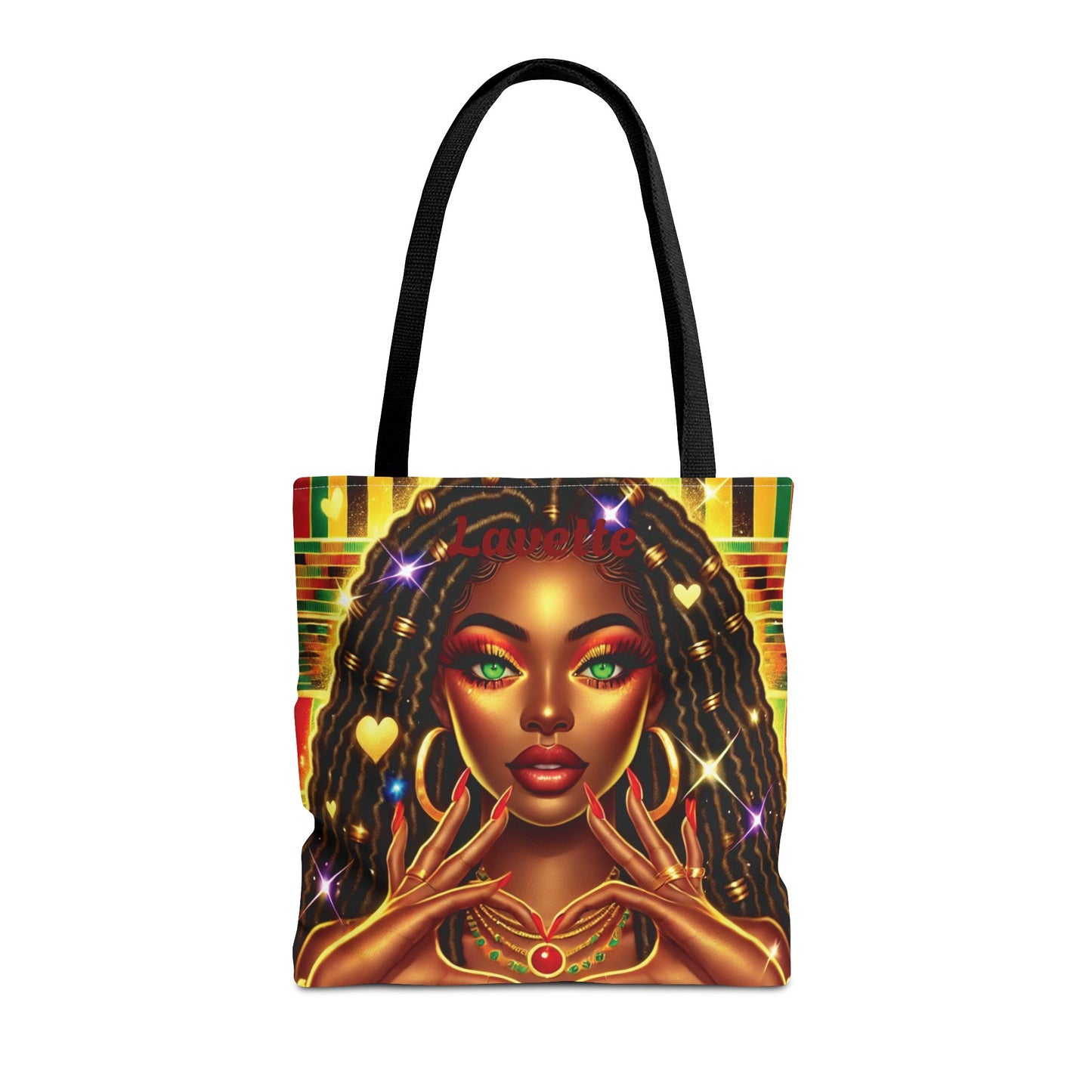 Goddess with locs Tote Bag | Afrocentric Art, Vibrant Portrait