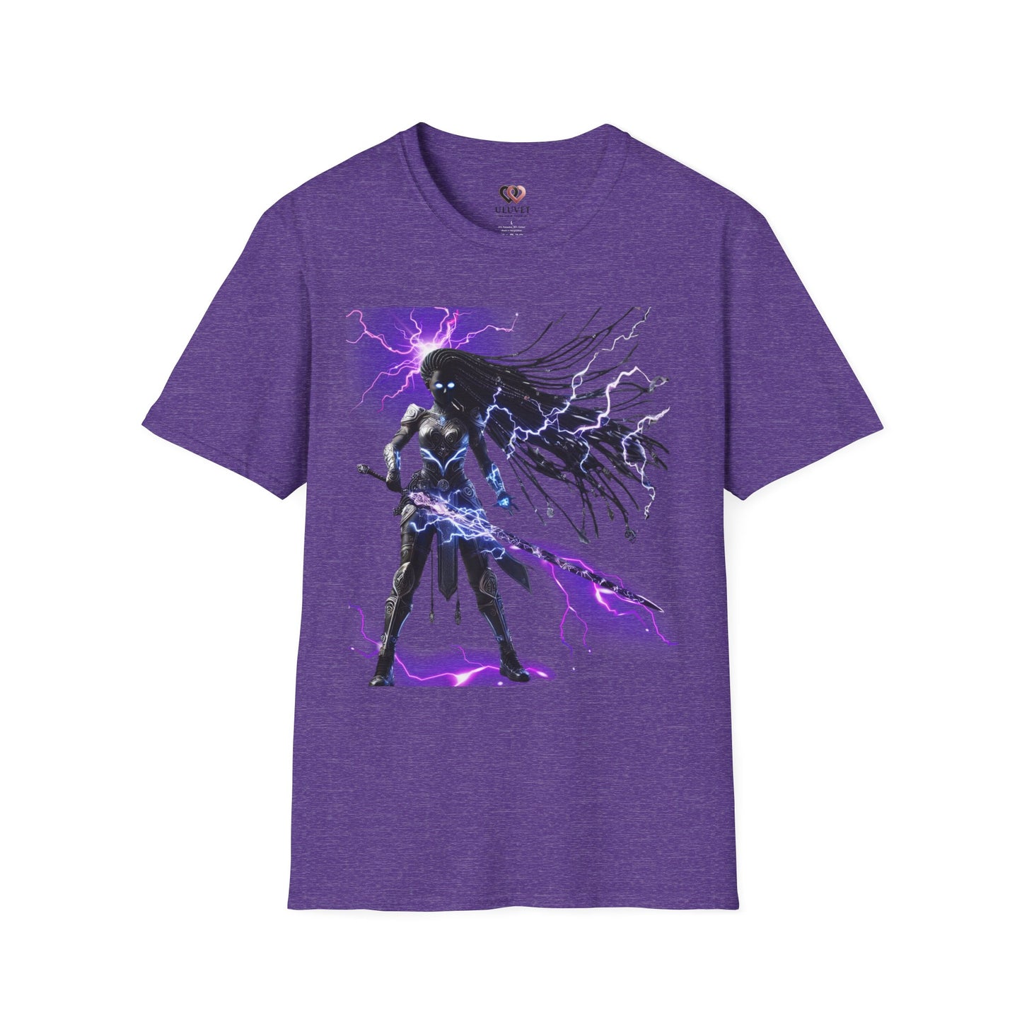 Electrifying Warrior T-Shirt - Unisex Softstyle Tee, Anime Apparel, Boutiques, Gifts for Gamers, Birthday Present, Casual Wear