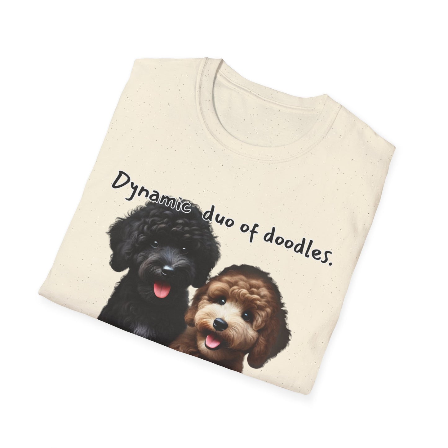 Dynamic Duo of Doodles Unisex T-Shirt, Cute Dog Lover Gift, Pet Owner Tee, Fun Animal Shirt, Perfect for Birthdays, Dog Lovers, Casual Wear