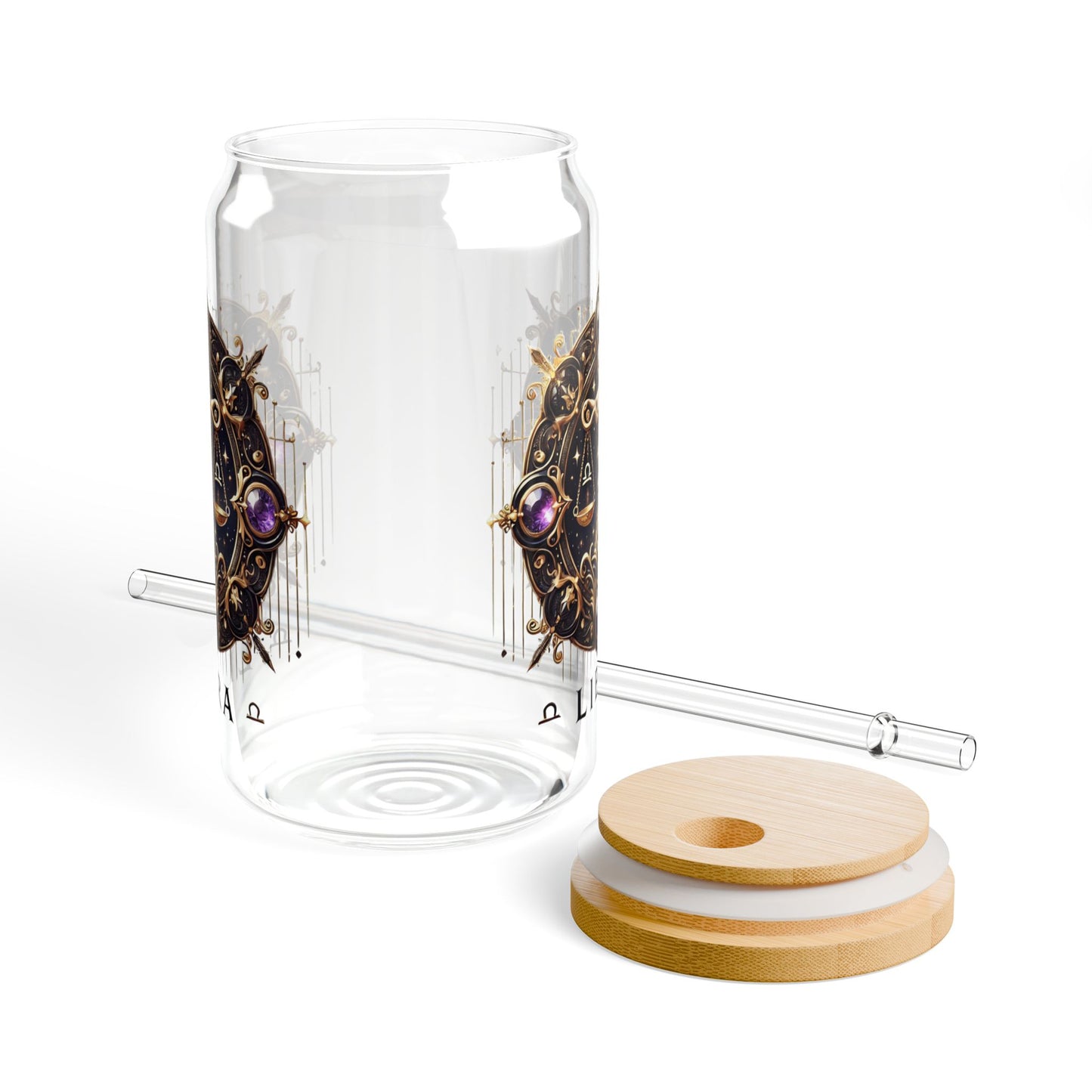 Libra Sipper Glass, 16oz - Zodiac Drinkware, Astrology Glass, Gift for Libra, Personalized Glass, Eco-Friendly Straw Cup