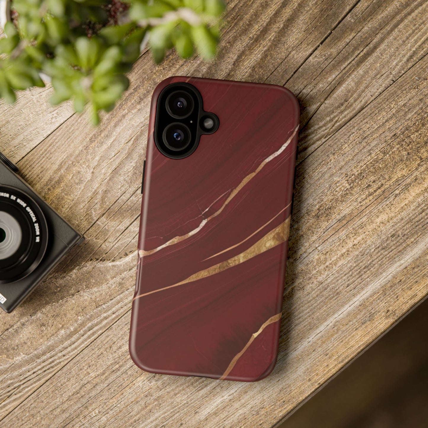 Elegant Red Marble Phone Case - Tough Cases, Stylish Phone Cover, Gift for Her, Luxe Cellphone Protection, Modern Accessories