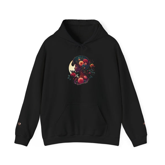 Floral Moon Hoodie - Cozy Sweatshirt, Unisex Sweatshirt, Gift for Her, Fall Fashion, Aesthetic Hooded Sweatshirt