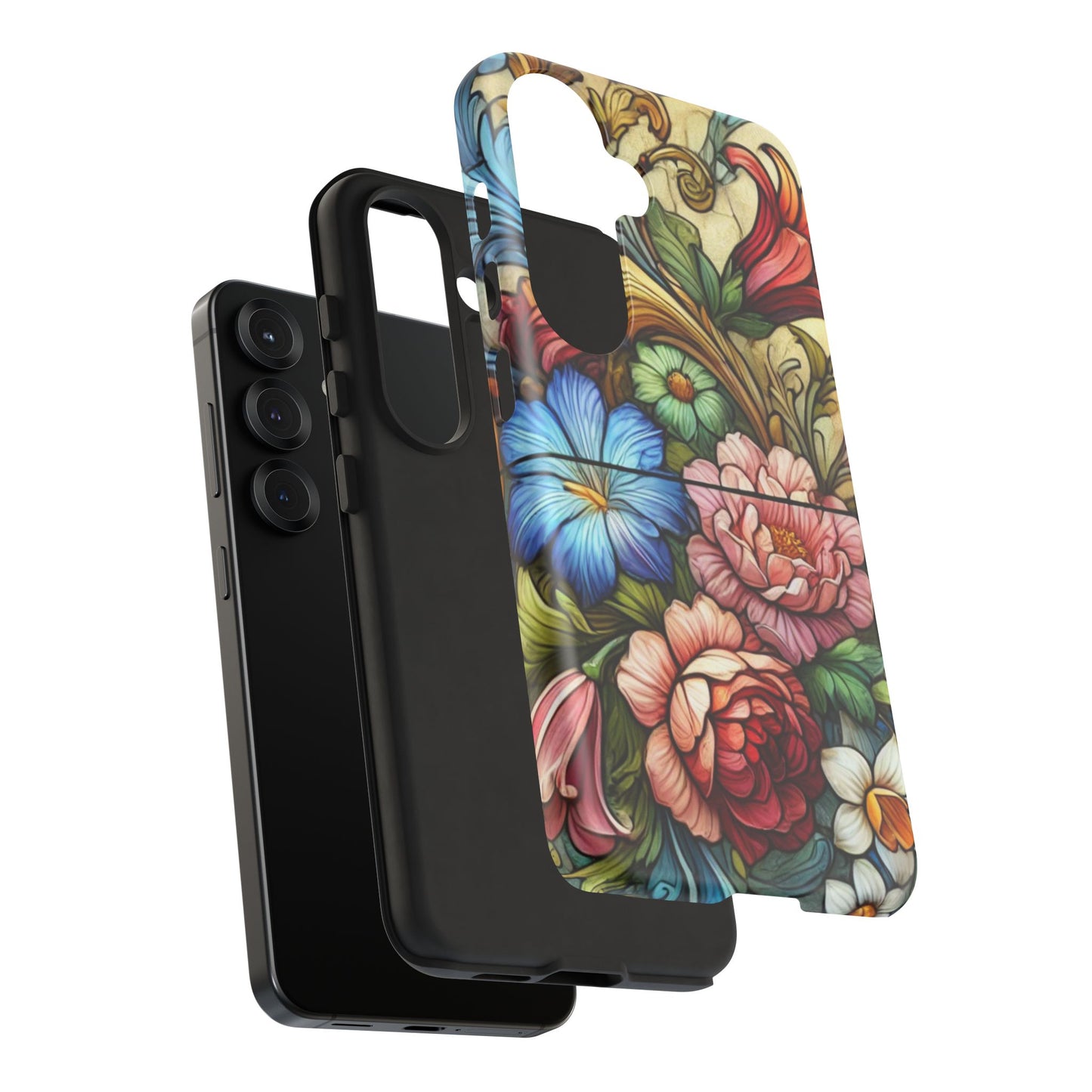 Floral Phone Case, Tough Cases with Colorful Floral Design, Gift for Her, Elegant Phone Cover, Spring Vibes, Unique Design
