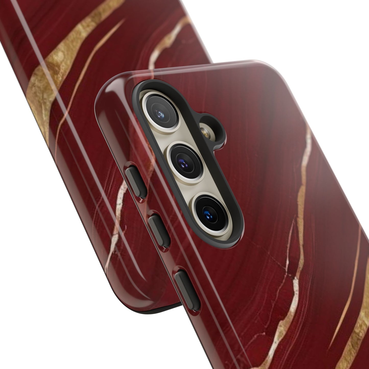 Elegant Red Marble Phone Case - Tough Cases, Stylish Phone Cover, Gift for Her, Luxe Cellphone Protection, Modern Accessories