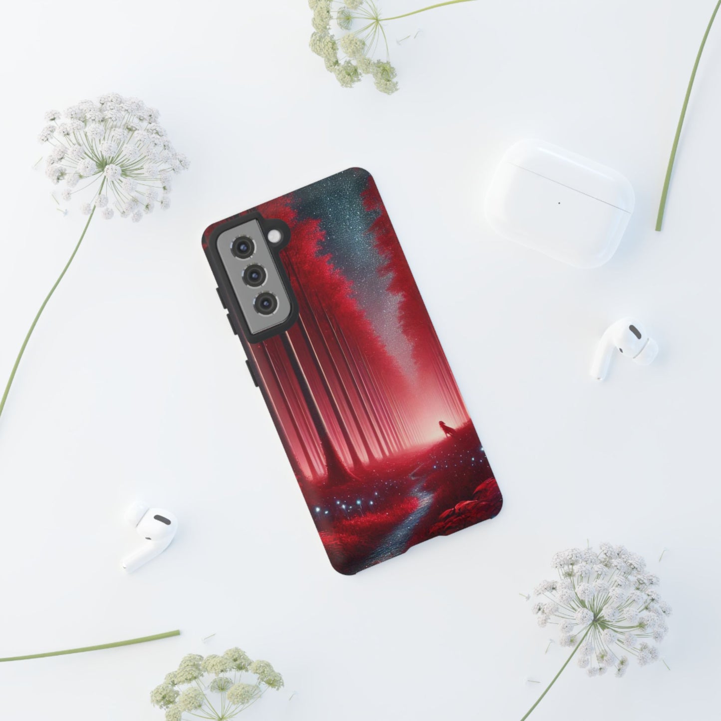 Red forest Tough cellphone Cases