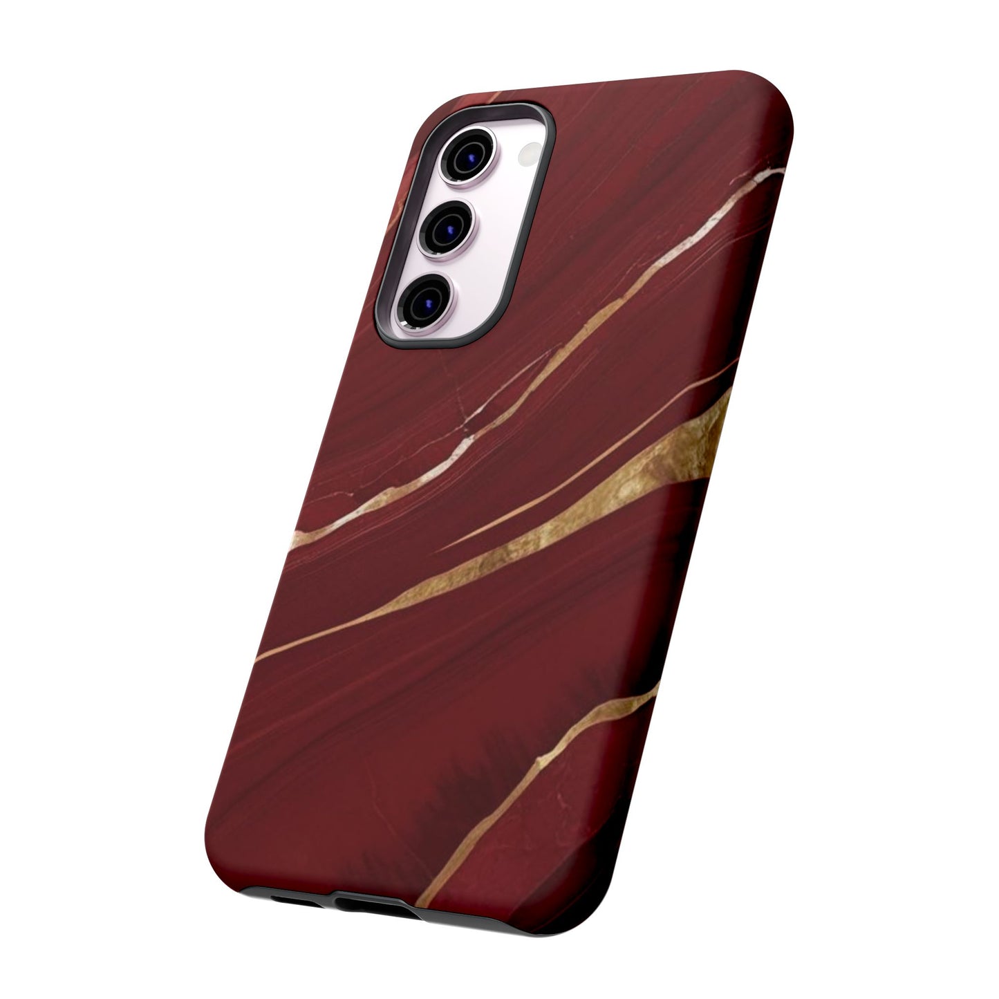Elegant Red Marble Phone Case - Tough Cases, Stylish Phone Cover, Gift for Her, Luxe Cellphone Protection, Modern Accessories