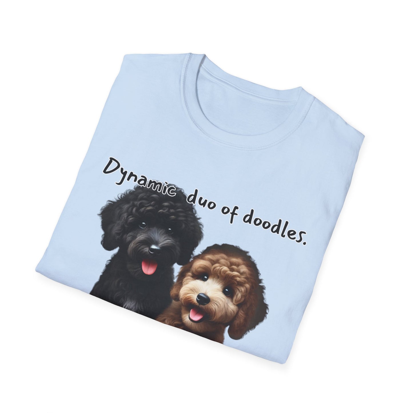Dynamic Duo of Doodles Unisex T-Shirt, Cute Dog Lover Gift, Pet Owner Tee, Fun Animal Shirt, Perfect for Birthdays, Dog Lovers, Casual Wear
