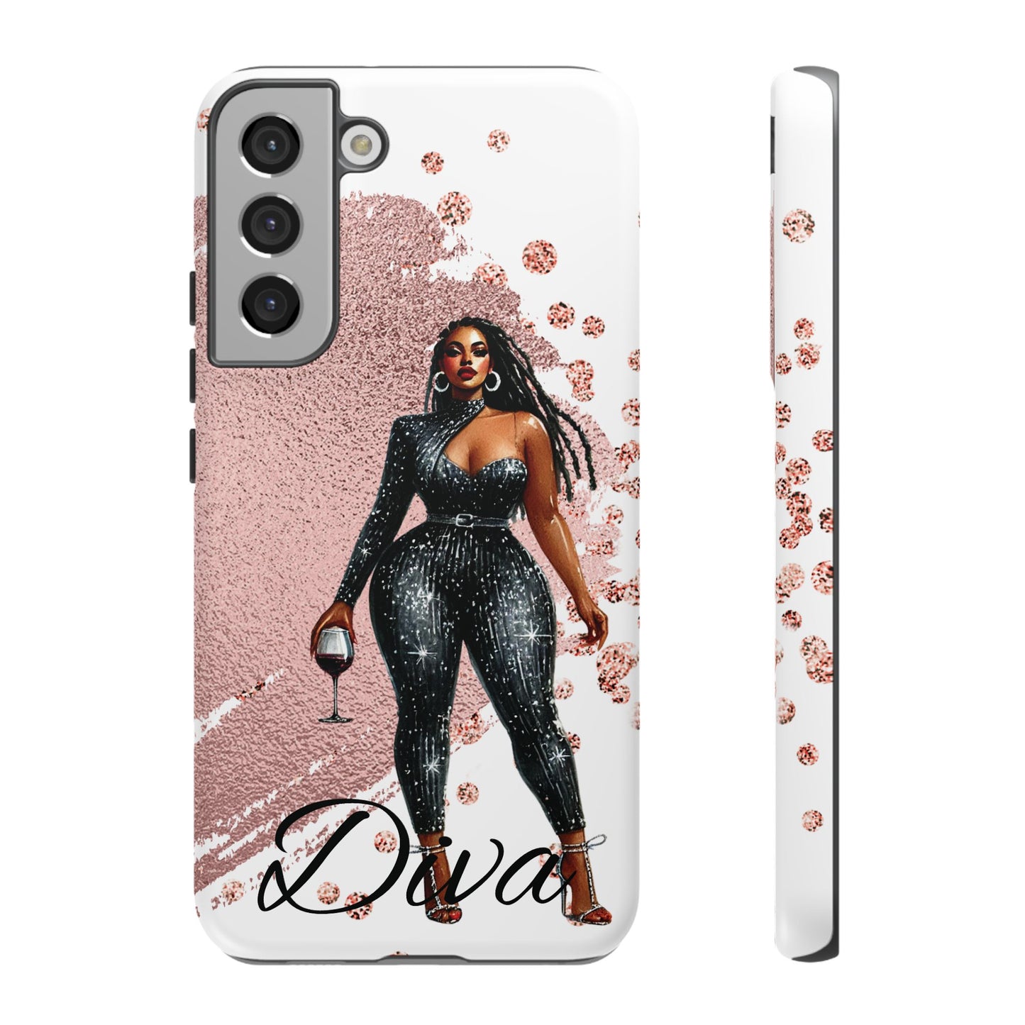Glamorous Diva Cell Phone Case, Stylish Female Beauty Cover, Tough Cases for Women, Fabulous Girl Boss Accessories, Fashionable Lady Phone