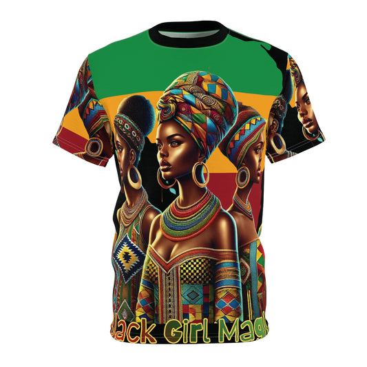 Black Girl Magic African Pattern Tee — Vibrant Afrocentric All-Over Print