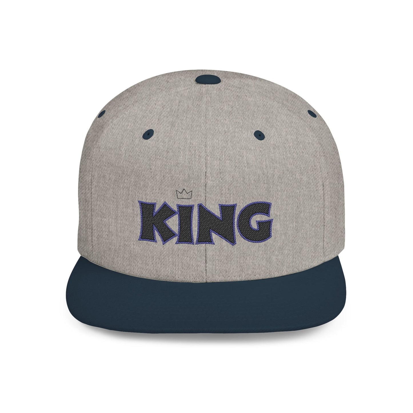 King Flat Bill Snapback Hat, Trendy Cap for Men, Streetwear Fashion, Gift for Him, Birthday or Father's Day Present