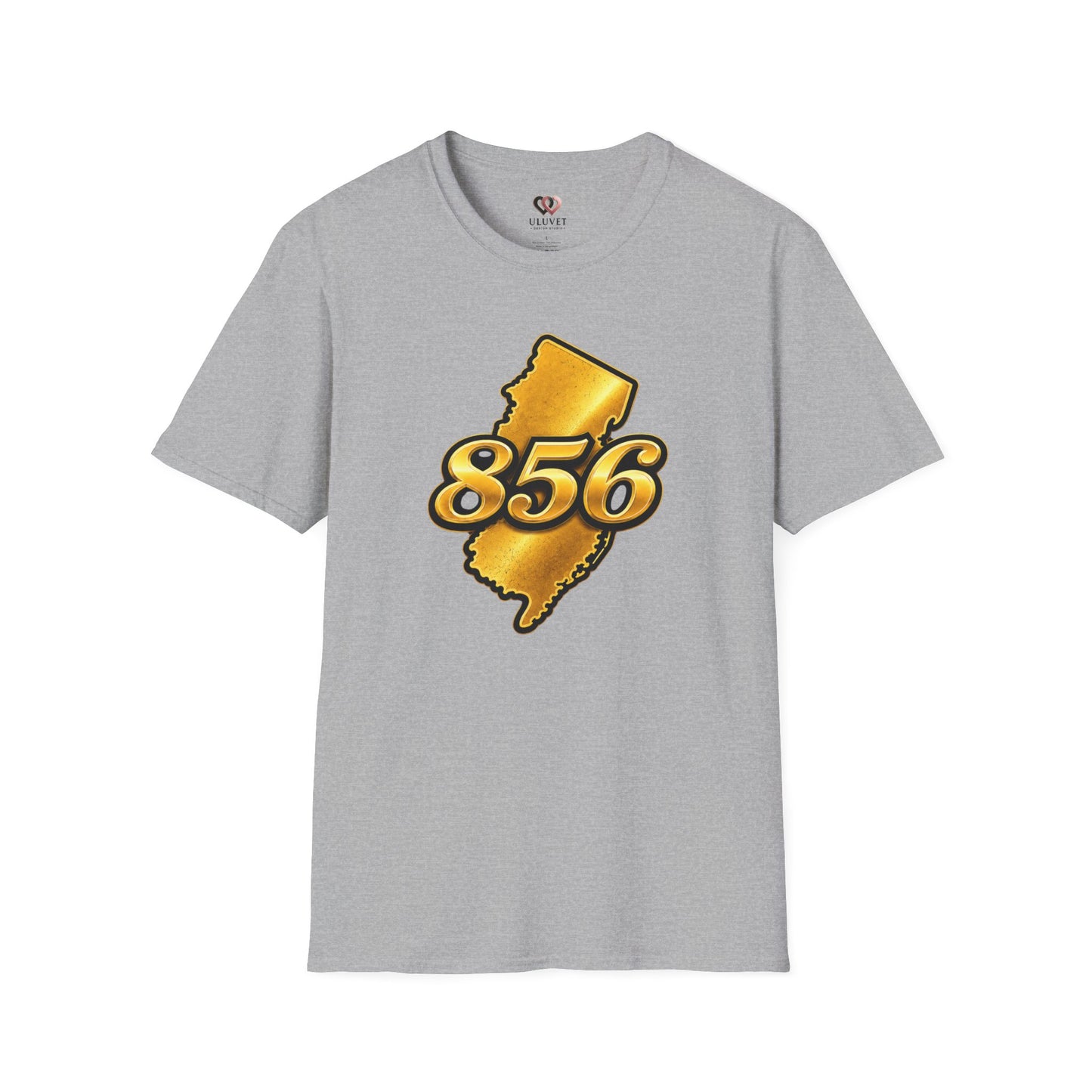 856 Jersey Shore T-Shirt — Gold New Jersey Area Code Tee