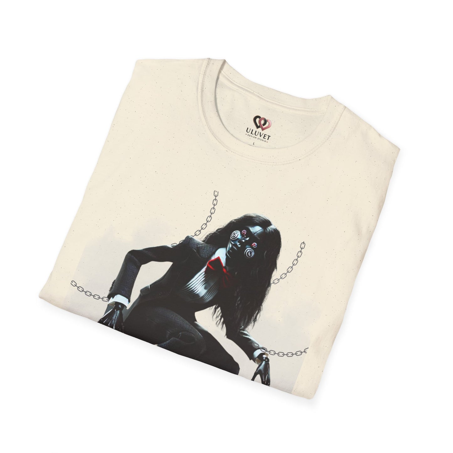 The Marionette Unisex Softstyle T-Shirt | Spooky Halloween Tee, Horror Clothing, Unique Graphic Shirt, Gift for Horror Lovers