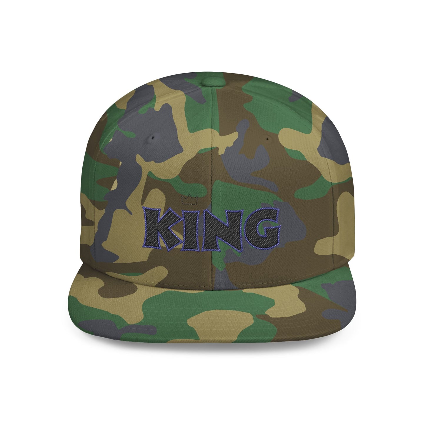 King Flat Bill Snapback Hat, Trendy Cap for Men, Streetwear Fashion, Gift for Him, Birthday or Father's Day Present